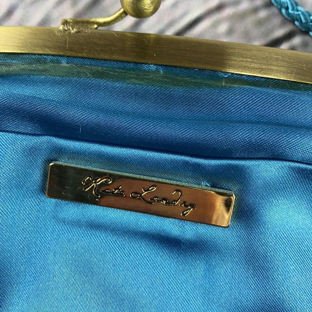 KATE LANDRY Beaded Blue/Brown/White/Gold Shoulder/Crossbody/Clutch Bag - Picture 15 of 17